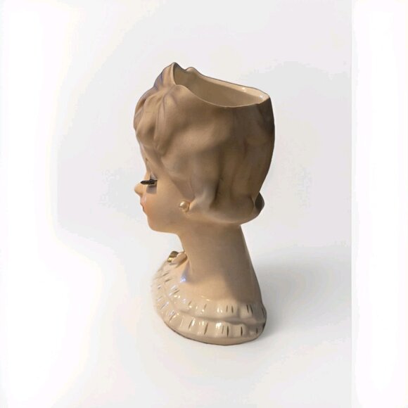 NATIONAL POTTERIES, Head vase Blonde (#C5938)-Rare - Picture 2 of 7
